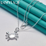 925 Silver Crab Pendant Necklace for Women Wedding Gift Jewelry
