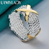 925 Sterling Silver Cross Ring For Women Wedding Party Charm Jewelry
