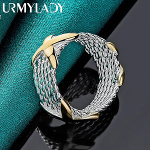 925 Sterling Silver Cross Ring For Women Wedding Party Charm Jewelry