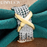 925 Sterling Silver Cross Ring For Women Wedding Party Charm Jewelry
