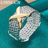 925 Sterling Silver Cross Ring For Women Wedding Party Charm Jewelry