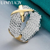 925 Sterling Silver Cross Ring For Women Wedding Party Charm Jewelry