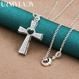 925 Silver Cross Love Necklace For Women Wedding Gift