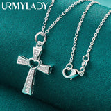 925 Silver Cross Love Necklace For Women Wedding Gift