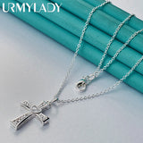 925 Silver Cross Love Necklace For Women Wedding Gift