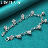 925 Silver Crown Chain Bracelet Wedding Engagement Charm Jewelry