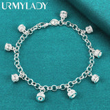 925 Silver Crown Chain Bracelet Wedding Engagement Charm Jewelry