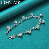 925 Silver Crown Chain Bracelet Wedding Engagement Charm Jewelry