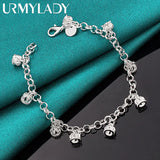 925 Silver Crown Chain Bracelet Wedding Engagement Charm Jewelry