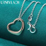 925 Silver Double Heart Pendant Necklace High Quality