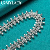925 Silver Double Row Bead Chain Bracelet For Man Women