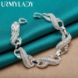 925 Silver Dragon Bracelet Bangle Cuff Man Women Jewelry Party Gift