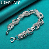 925 Silver Dragon Bracelet Bangle Cuff Man Women Jewelry Party Gift