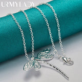 Dragonfly Pendant Necklace for Women - 925 Silver