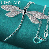 Dragonfly Pendant Necklace for Women - 925 Silver