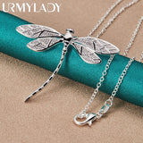 Dragonfly Pendant Necklace for Women - 925 Silver