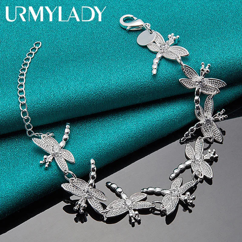 925 Silver Dragonfly Bracelet Wedding Jewelry