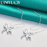 925 Silver Dragonfly Ear Line Earrings Women Wedding Charm
