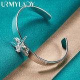 925 Silver Dragonfly Zircon Bangle Bracelet For Women