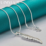 925 Silver Feather Pendant Necklace, 16-30 Inch, Wedding Jewelry