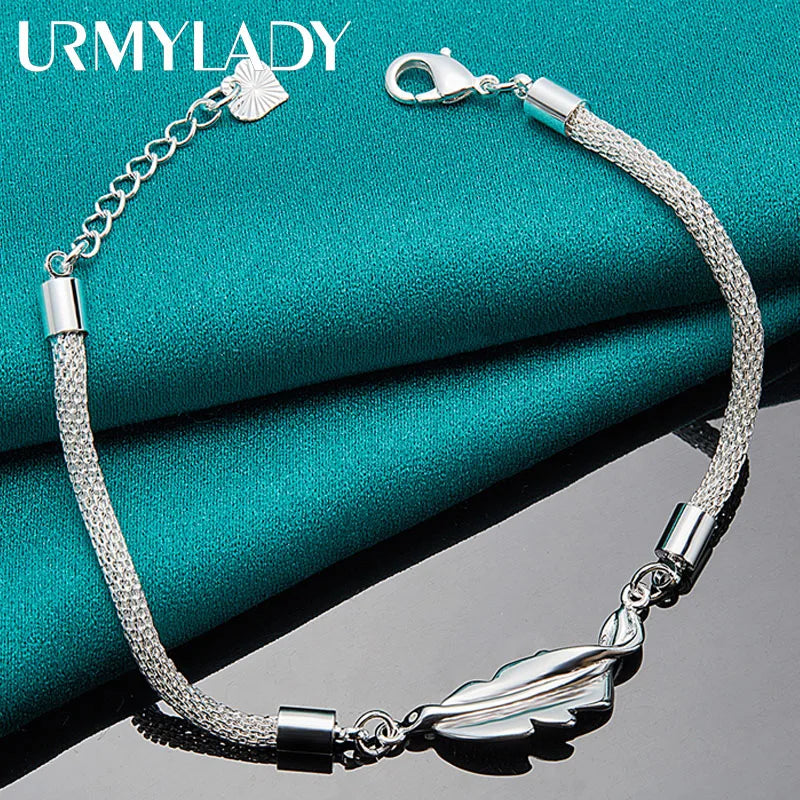 925 Silver Fish Chain Bracelet Wedding Party Jewelry