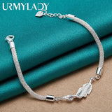 925 Silver Fish Chain Bracelet Wedding Party Jewelry
