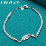 925 Silver Fish Chain Bracelet Wedding Party Jewelry