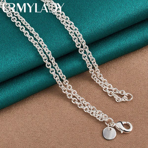 925 Silver 5 Heart Pendant Necklace 18" Women Wedding Party Charm