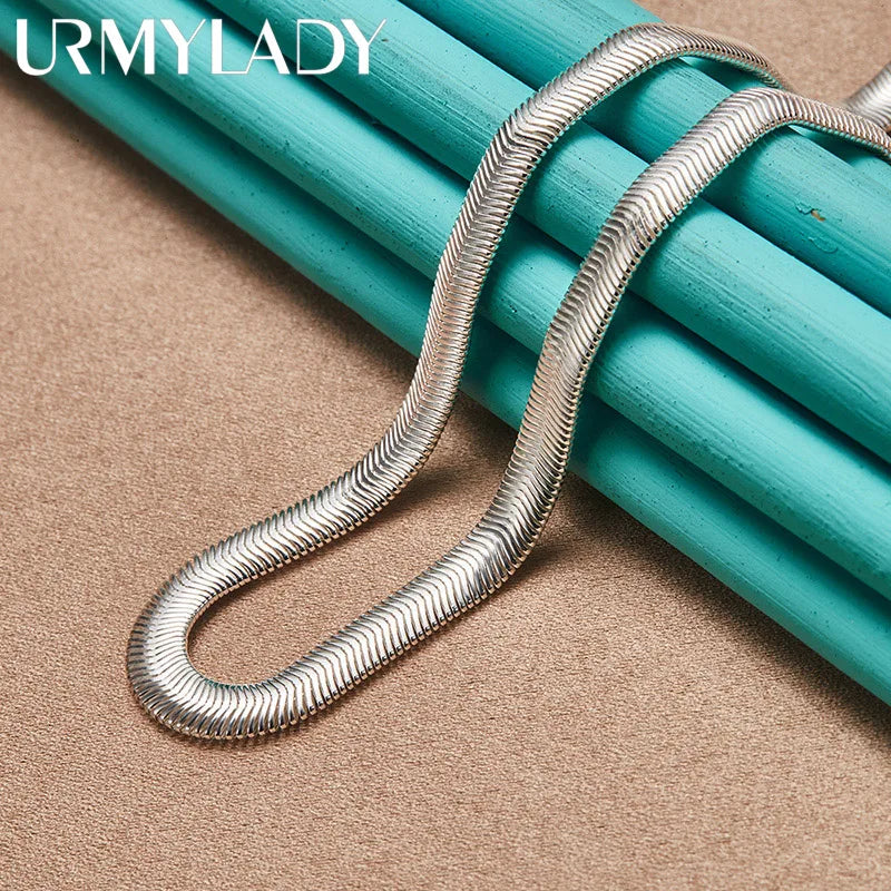 925 Sterling Silver Flat Snake Chain 20 Inch Necklace Wedding Party Jewelry