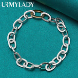 925 Silver Chain Ring Circle Bracelet Wedding Party Jewelry