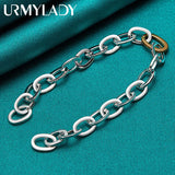 925 Silver Chain Ring Circle Bracelet Wedding Party Jewelry