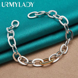925 Silver Chain Ring Circle Bracelet Wedding Party Jewelry