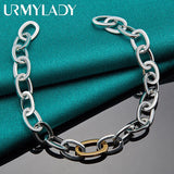 925 Silver Chain Ring Circle Bracelet Wedding Party Jewelry