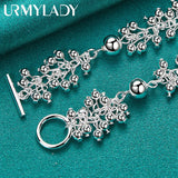 925 Silver Grapes Smooth Bead Bracelet Wedding Gift Jewelry