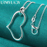 925 Silver Heart Pendant Necklace Wedding Jewelry