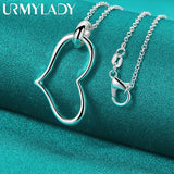 925 Silver Heart Pendant Necklace Wedding Jewelry