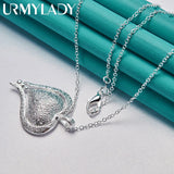 925 Silver Heart Pendant Necklace Women - Stylish Jewelry Gift