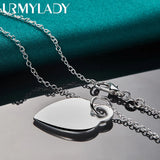 925 Silver Heart Pendant Necklace for Women Wedding Engagement Party