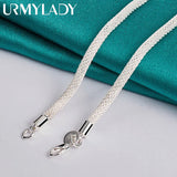 925 Silver Heart 18 Inch Pendant Necklace for Women
