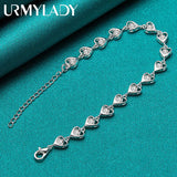 925 Silver Heart AAAAA Zircon Bracelet Women Party Christmas Gift