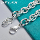 925 Silver Heart Pendant Bracelet Women Wedding Party Jewelry
