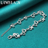 925 Silver Heart Chain Bracelet - Women