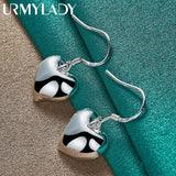 925 Sterling Silver Heart Earrings For Women Charm Wedding Party Jewelry