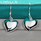 925 Sterling Silver Heart Earrings For Women Charm Wedding Party Jewelry