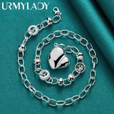 925 Silver Heart Pendant Necklace Women Wedding Party Charm Jewelry