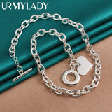 925 Silver Heart Pendant Necklace for Women Wedding Engagement