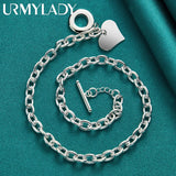 925 Silver Heart Pendant Necklace for Women Wedding Engagement