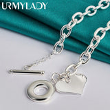 925 Silver Heart Pendant Necklace for Women Wedding Engagement