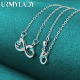 925 Silver Heart Pendant Necklace for Lady Wedding Party Jewelry