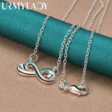 925 Silver Heart Pendant Necklace for Lady Wedding Party Jewelry
